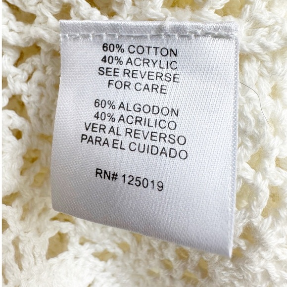 Joseph A Crochet Vest Size Small Festival Boho Hippie Ivory Color Grandma Chic - Picture 5 of 6